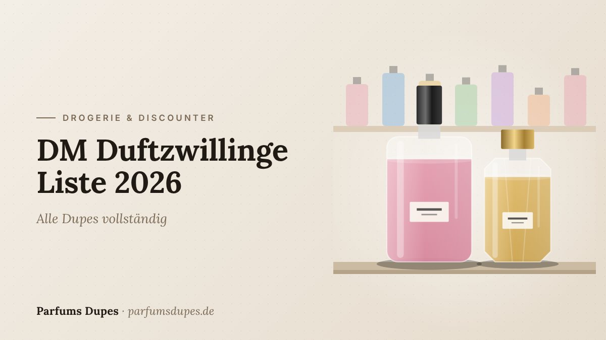 Titelbild: DM Duftzwillinge Liste 2026 – alle Dupes vollständig